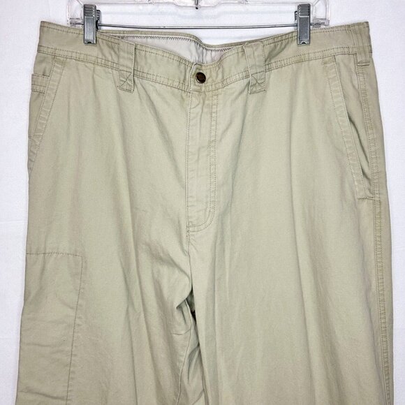 Columbia Pants Regular Fit Chino Utility Zip-Pocket Heavy Canvas Tan Sz. 38x34 - Picture 2 of 7
